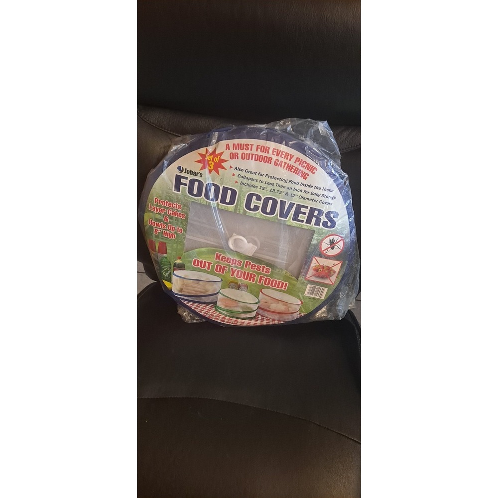 SET OF‎ 3 POP-UP COLLAPSIBLE OUTDOOR PICNIC FOOD COVERS SEEN ON TV 3 SIZES NISP